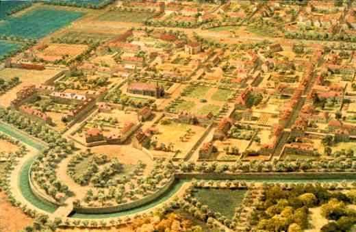 Maquette de la ville de Versoix, réalisée par Follenfant, projet de l’ingénieur Querret, 1774.