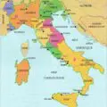 Carte d'Italie avant 1848, avec 7 états