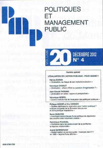 La revue Politiques et Management public