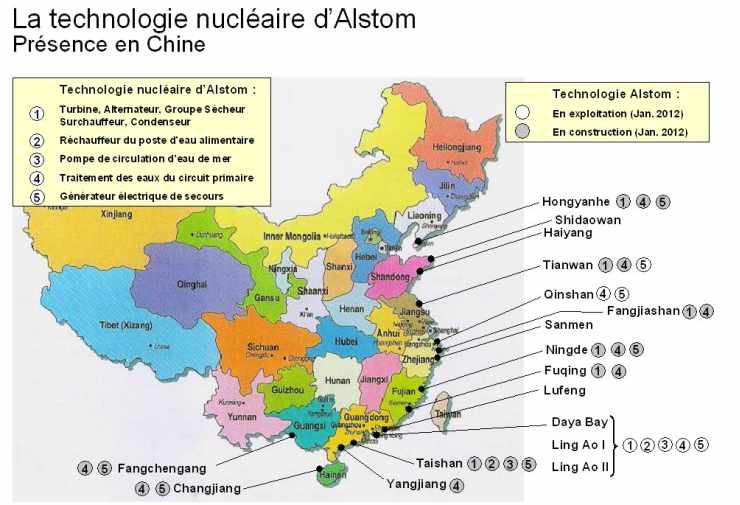 La technologie nucléaire d'Alstom en Chine