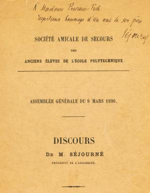 Discours dédicacé de Paul SÉJOURNÉ en l'honneur du Maréchal FOCH