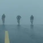 Dans le brouillard à vélo