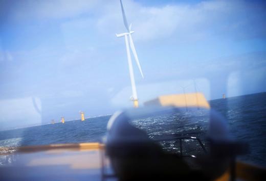 Éolienne en mer vue par EDF