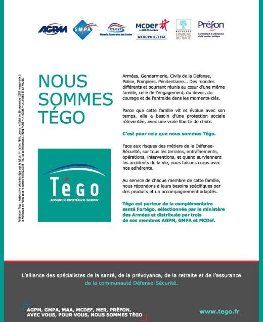 Page de publicité pour AGPM et TEGO