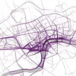 Carte de Londres établie par Nathan Yau, en utilisant l’application de course à pied RunKeeper.