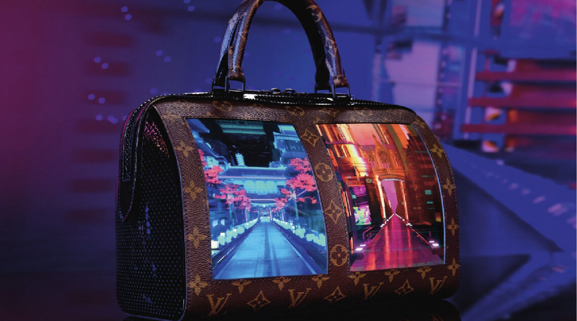 Un sac emblèmatique Louis Vuitton, le Speedy, intégrant des écrans AMOLED