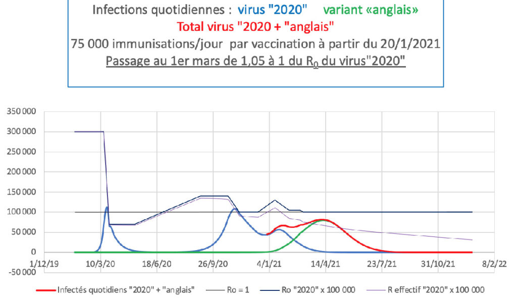 Infections quotidiennes : virus "2020" variant «anglais»