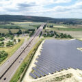 Autoroute bas-carbone : La ferme solaire de Boyer & Jugy en Saône et Loire aux abord de l’A6.