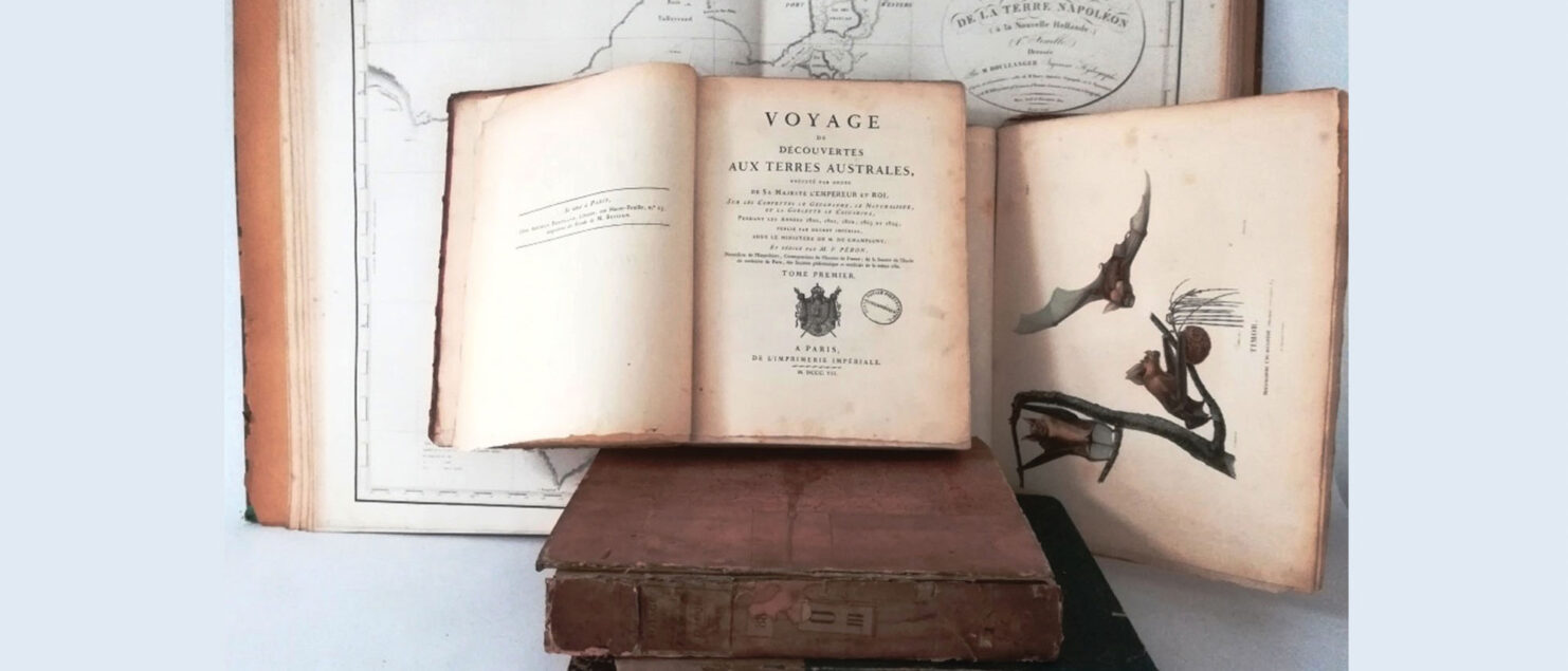 L’exemplaire du « Voyage de découvertes aux terres australes » relatant l'expédition à laquelle ont participé 6 polytechniciens, conservé à l’École polytechnique.