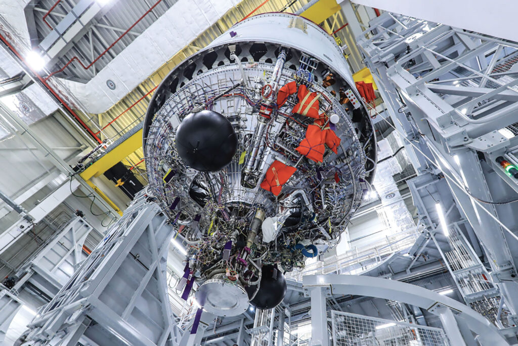 Moteur Vinci fonctionnant à l’hydrogène liquide, étage supérieur d’Ariane 6.